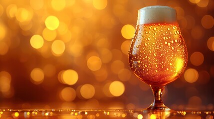 Poster - A glass of beer with a blurry background
