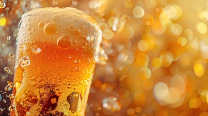 Poster - A glass of beer with foam on top