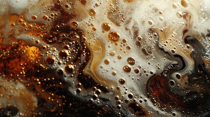 Poster - A painting of a swirl of colors with a lot of bubbles