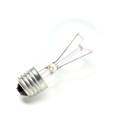 closeup of lamp bulb isolated on white background