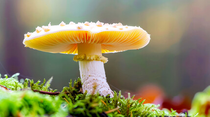 closeup beautiful of mushroom