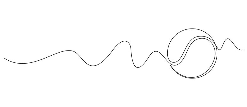 Tennis Ball in a continuous one line art. illustration vector eps 10
