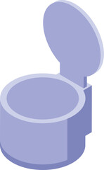 Poster - Empty round trash can with an open lid, ready for waste disposal