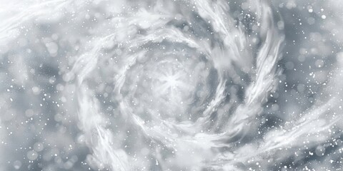 Wall Mural - a swirling galaxy with snowflakes and stars. the galaxy is a beautiful and mysterious place, full of