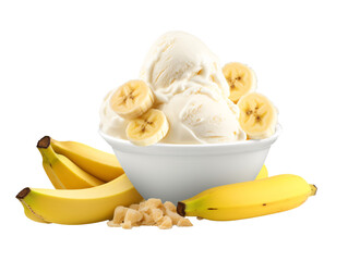 Wall Mural - a bowl of ice cream and bananas