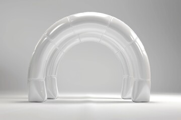 Wall Mural - A white arch made of plastic. It is curved and has a lot of white space around it