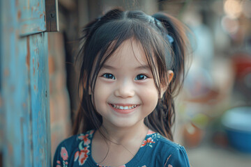 portrait of a asian girl smiling