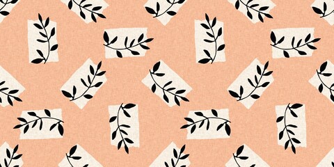 Sticker - Midcentury modern floral endless border. Organic summer gender neutral retro matisse edging. 