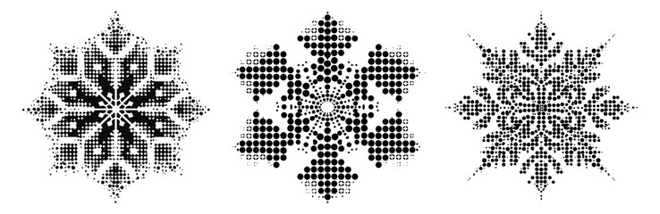 Sticker - Halftone black snow effect set