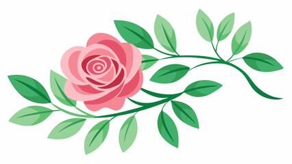 Set of floral branch. Flower pink rose, green leaves. Wedding concept with flowers. Floral poster, invite. Vector arrangements for greeting card or invitation