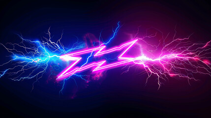 Wall Mural - Lightning bolt symbols, representing electrical energy and power.