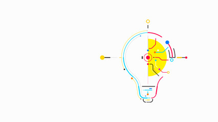 Poster - innovator concept digital tech light bulb background