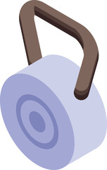 Poster - Round smart home device with a handle is hanging on a wall, controlling home automation