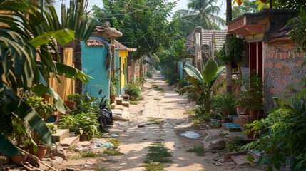 Wall Mural - Village Road with Natural Views