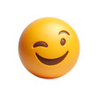 © Borneo - Winking face three-dimensional emoji isolated on transparent background