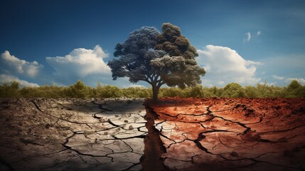 Poster - tree in the desert