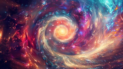 Wall Mural - a grand, mysterious cosmic whirlpool with bright colors.,majestic astronomical image of galaxy unive