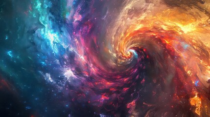 Wall Mural - a grand, mysterious cosmic whirlpool with bright colors.,majestic astronomical image of galaxy unive