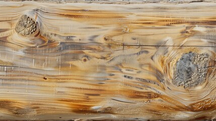 Poster - Wood larch texture of cut tree trunk closeup : Generative AI