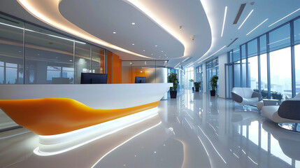 Wall Mural - modern technology company office interior design concept, office background