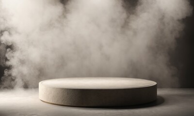 Wall Mural - Minimalist product display with fog and spotlight