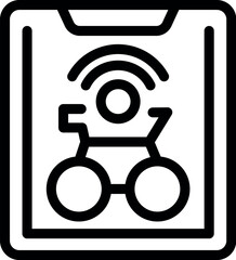 Poster - Smartphone app showing the location of a shared electric scooter available for rent in the city