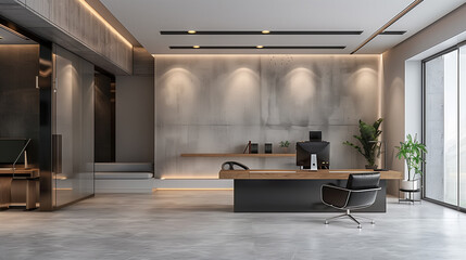 Poster - modern technology company office interior design concept, office background