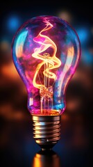 Wall Mural - light bulb on black