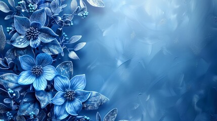 Wall Mural - beautiful flowers in blue tones