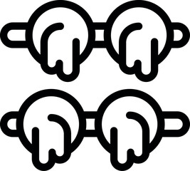 Poster - Line art icon of two pairs of glasses melting in the heat, perfect for representing the impact of summer temperatures