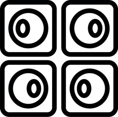 Poster - Four square shaped security cameras are recording footage for safety and protection