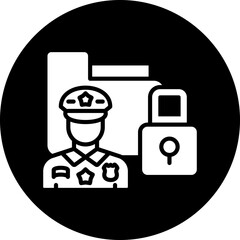 Wall Mural - Data Protection Officer Icon Style