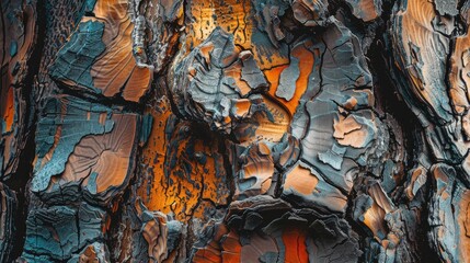 Wall Mural - Bark of a tree and scenery