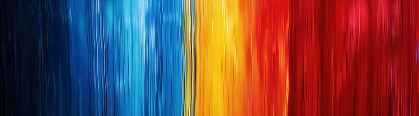 Poster - Colorful vertical lines background with a gradient of blue, red and yellow colors. Abstract digital backdrop design for presentation or banner in the style of digital artwork.


