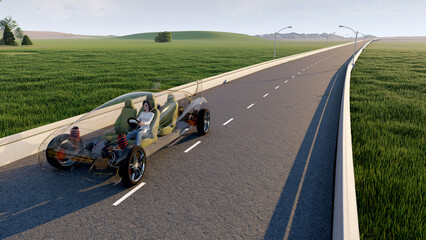 Poster - Transparent model cars.