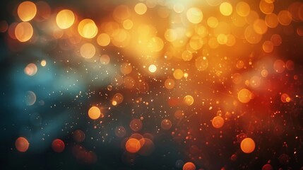 Wall Mural - abstract background with bokeh lights and rain drops. warm and inviting colors. perfect for holiday,