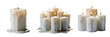 © grapiephoto - White wax burning candles isolated on transparent background