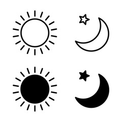 Wall Mural - Sun moon icon illustration isolated vector sign symbol.