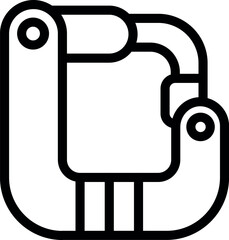 Poster - Line drawing of a robotic arm gripping, lifting and moving an object