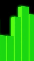 Poster - Modern 3d business chart graphics on a black background. Design. Moving dynamically up and down vertical columns.