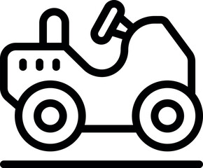 Canvas Print - Simple line icon of a buggy car standing on the ground, representing off roading and adventure