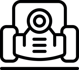 Poster - icon of a smart robot vacuum cleaner working on the floor