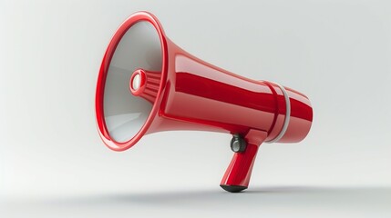 Megaphone Icon for Marketing Promotion and Advertising Purposes in 3D Render on White