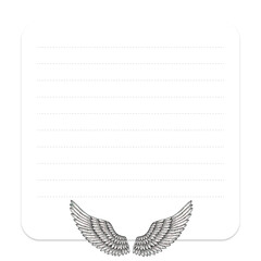 Canvas Print - hand drawn wings background design element