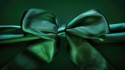 Wall Mural - A close-up view of a green bow against a green background