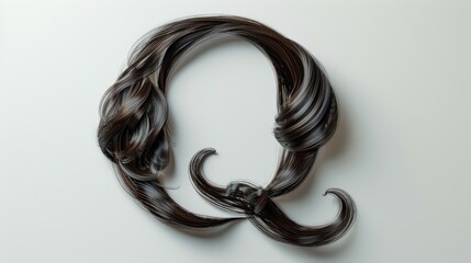 Aufkleber - A close-up shot of a woman's hairstyle featuring a question mark design, great for representing uncertainty or curiosity