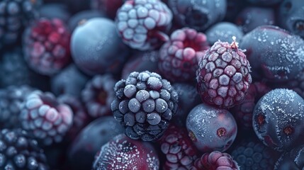 Wall Mural - Origin of frozen dark berries