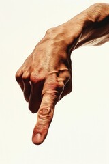 Poster - A person's hand is pointing upwards, possibly indicating direction or emphasis
