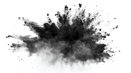 Poster - A black and white photo of a dust cloud suspended in the air, capturing its shape and texture