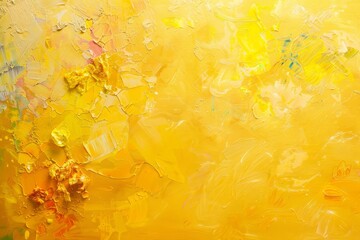 Poster - Energetic abstract painting featuring sunny yellow and green colors bursting with warmth and energy, A sunny yellow canvas bursting with energy and warmth